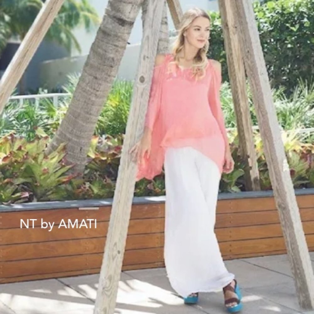 Elegant Real Silk Chiffon Multi-Way Dress Salmon Pink